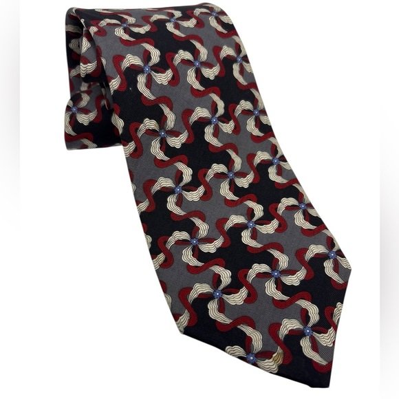 Geoffrey Beene men’s Floral Geoemtrix tie 90s - Picture 1 of 7